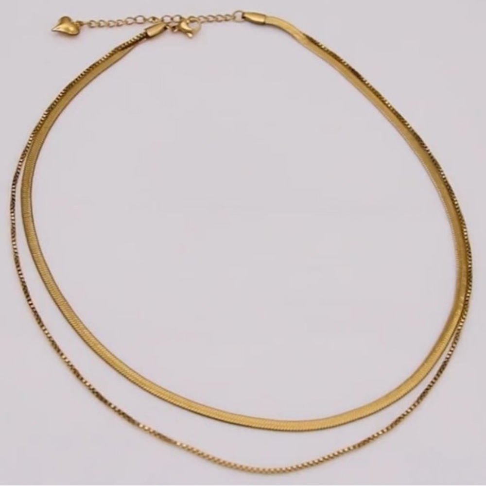 COPY - Gold Layering Snake Chain Link Layering Necklace Brand New - Picture 2 of 3